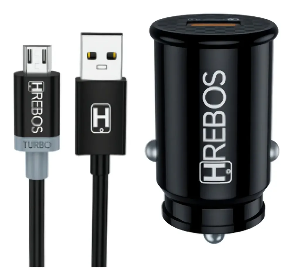 CARREGADOR VEICULAR COM CABO V8 HS-516 V - HREBOS