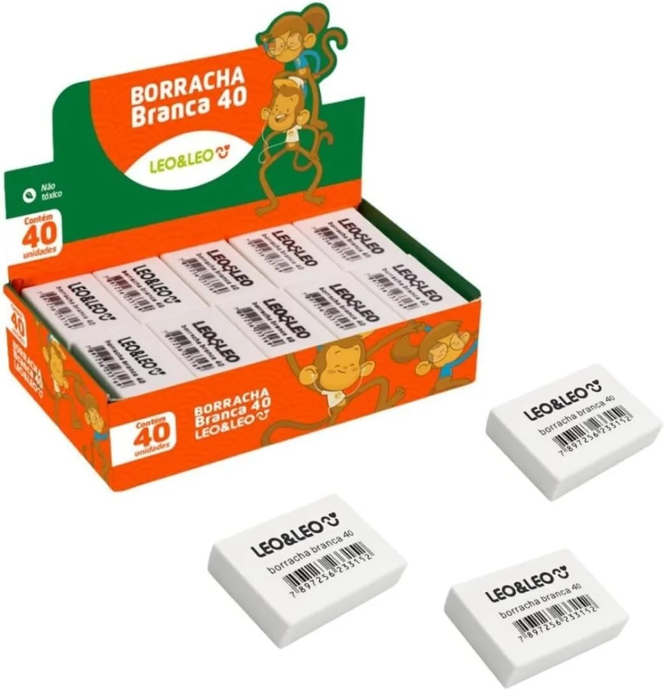 Borracha Escolar Branca Nº 40 Leo&Leo