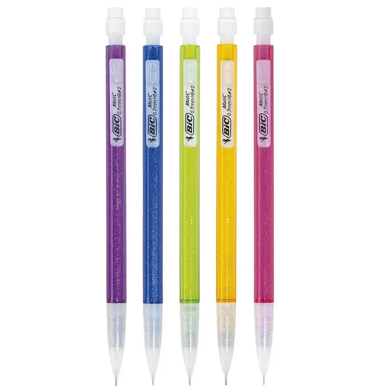 Lapiseira Escolar e Escritório BIC 0.7mm Shimmers / Velocity com Borracha e Grip Ergonômico